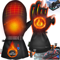 YOHHOS heated gloves battery display shows remaining power for planning warmth
