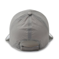 YOLAI breathable mesh panels in grey hat promote cooling on hot days.