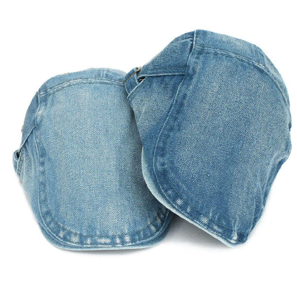 YOLAI cotton flat cap blue front view for versatile daily wear