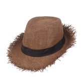 YOLAI Rafi straw hat in brown, front view, breathable sun shade