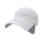 YOLAI wide-brim white baseball cap with quick-dry fabric for outdoor sun protection.
