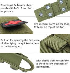 YONCONO tourniquet pouch side close-up emphasizes compact size and fit.