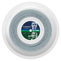 YONEX Dynawire 125 White-Silver spool close-up highlighting durable nylon core for consistent play.