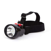 Yongkist miner headlamp front view showing bright main and auxiliary LEDs for underground work