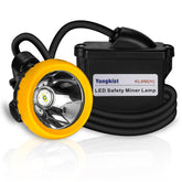 Yongkist headlamp with belt-mounted battery enabling hands-free, long-duration lighting for miners and outdoor work.