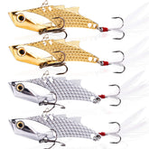 YONGZHI metal VIB spinner blade lure in silver and gold – front view