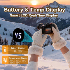 Yoostooper heated gloves with display show temperature and power at a glance.