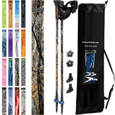 York Nordic official nordic walking poles extended for stable support on uneven terrain