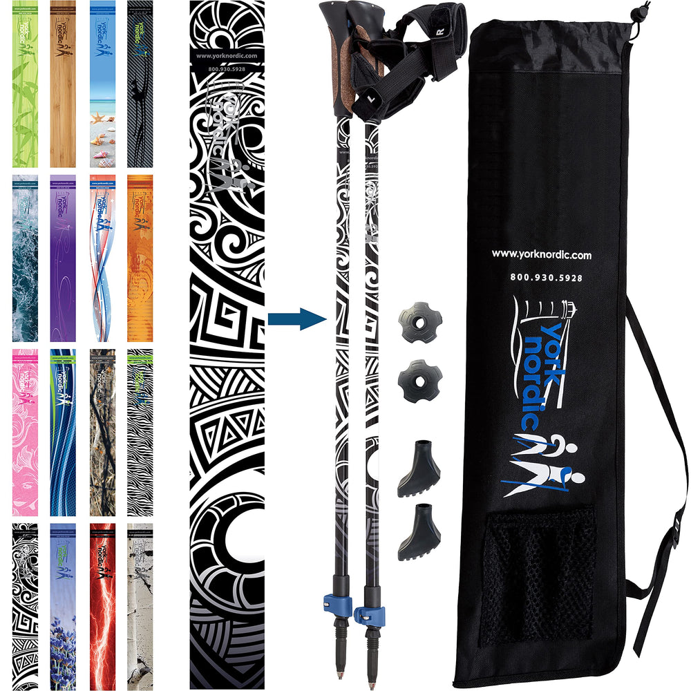 York Nordic official Nordic walking poles with glove grip for comfortable hand support