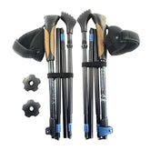 York Nordic Ultralight folding poles folded for compact travel and packing.