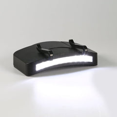 Yosoo hat clip light with strong clasps securing it to a backpack for reliable lighting.