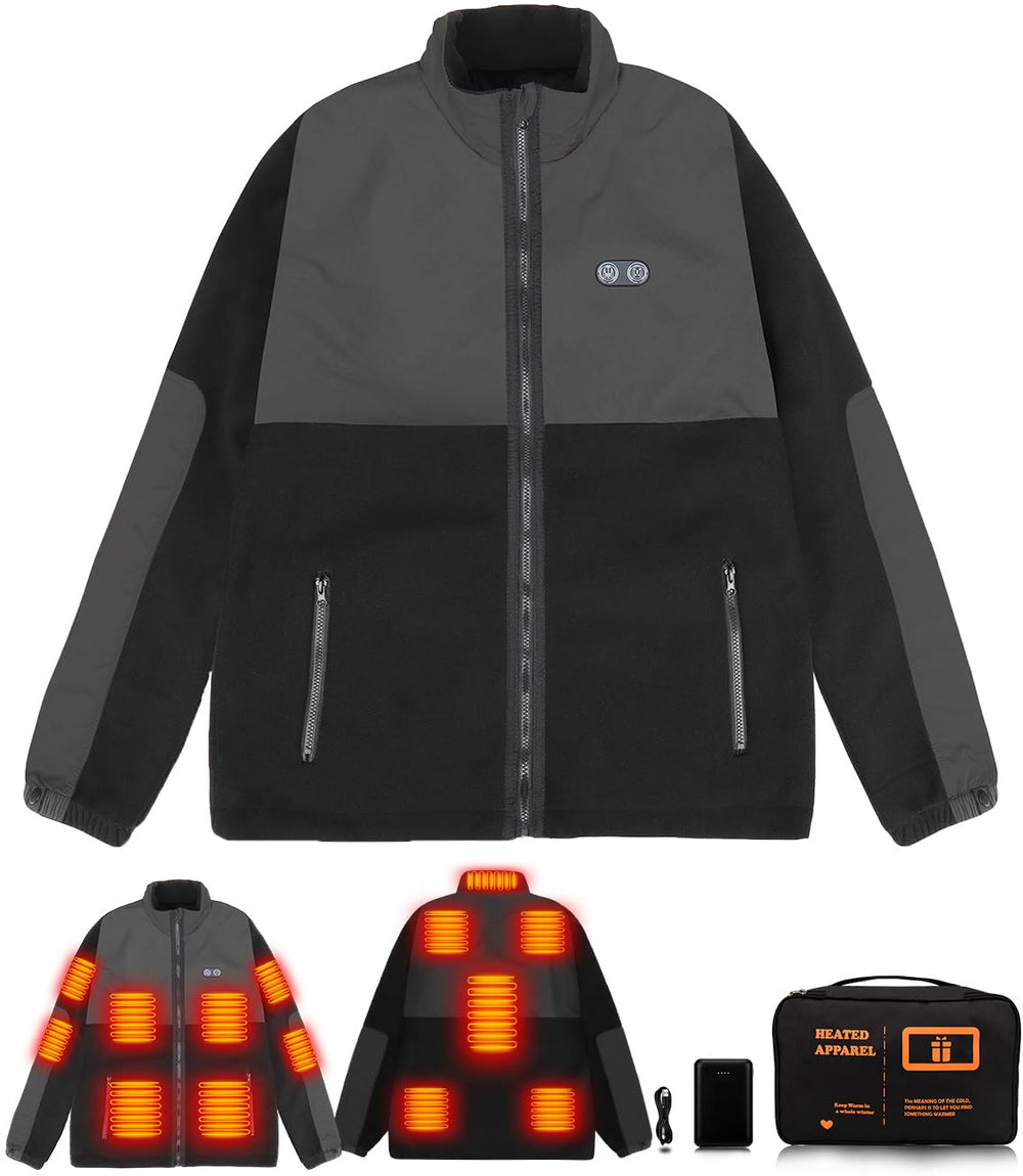 Yottjacky heated jacket front view with 14 heating zones for outdoor warmth