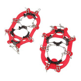 YOUFINE 11-teeth crampons on kids' shoes providing ice grip