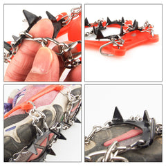 YOUFINE crampon spikes close-up show hardened steel for lasting grip.