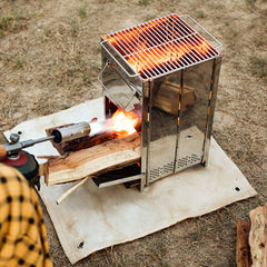 Young Guys of the Universe portable-stove-pack demonstrates easy-carry setup for backpacking meals.
