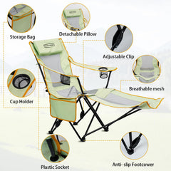 YOUNG WOOD camping lounge chair folded-carry illustrates portable design for easy transport.