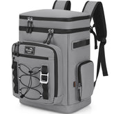 YOUNGOA 42Cans cooler backpack front view shows spacious insulated storage for beach outings.