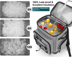 YOUNGOA 42Cans cooler backpack side pockets organize essentials for day trips.