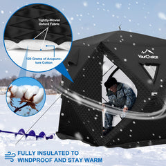 Upgraded durable zipper on the ice fishing shelter