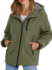 Yousify womens fleece-lined rain jacket outer-shell detail keeps you dry in light rain