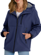 Yousify women's fleece-lined rain jacket waterproof outer shell keeps you dry on light showers.