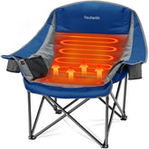 Youtanic heated camping chair full side view for all-day outdoor comfort.