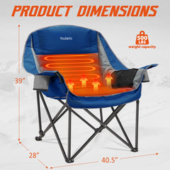 Youtanic heated camping chair seat-comfort-padding with deluxe cushions for neck and hips.