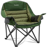 Youtanic Oversized Camping Chair front view with roomy seat for long outdoor sessions