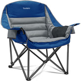 Youtanic oversized camping chair front view highlighting roomy seating for all day comfort