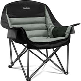 Youtanic Oversized Camping Chair front view shows roomy seat for all-day comfort.