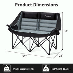 Youtanic Oversized Camping Chair plush headrest padding highlights comfort.