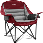 Youtanic oversized camping chair with side pocket and cup holder for organized outdoor seating