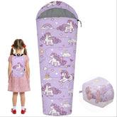 YOVOMEE kids sleeping bag with wide-top design for roomy comfort on camps