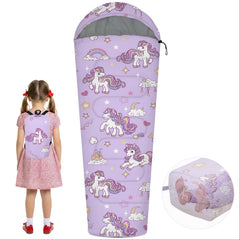 YOVOMEE kids sleeping bag with wide-top design for roomy comfort on camps