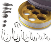 Yoyito aluminum hand line reel in gold for portable fishing use.