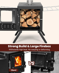 YRenZ heavy-duty steel construction resists high heat and warping