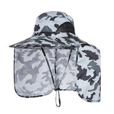 YR.Lover Sun Blocker Hat with neck flap, front view, offering full sun protection.