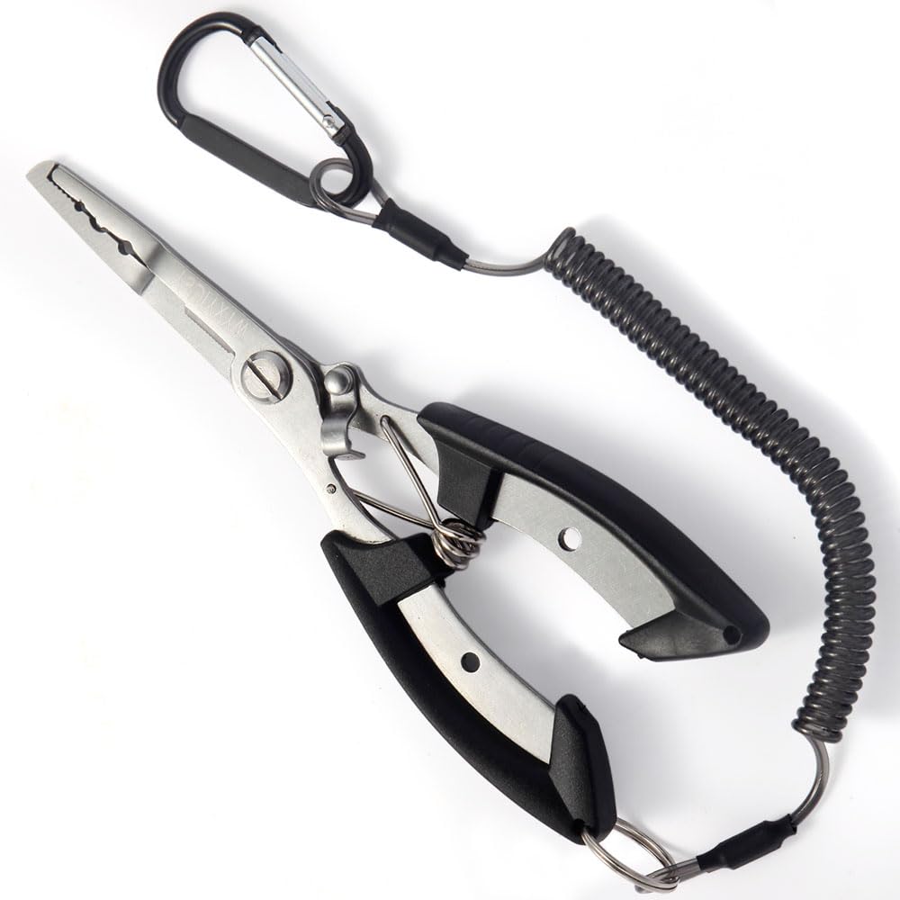 YsDiYxYw fishing pliers with lanyard – compact stainless steel design