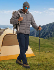YSENTO men’s ski pants navy rear view showing secure waist fit.