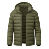 YSENTO men's down alternative jacket army green front view shows lightweight warmth