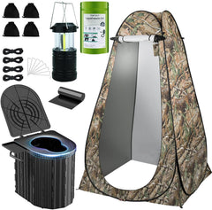 YSR VEF camping-toilet folded in its compact storage bag for easy transport.
