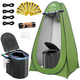 YSR VEF camping toilet folded for compact storage and travel.