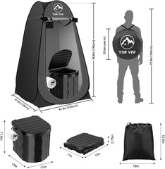 YSR VEF outdoor shower tent image highlights a washable, private space on the go.