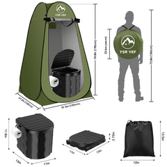 YSR VEF portable toilet collapsible design for easy storage and transport.