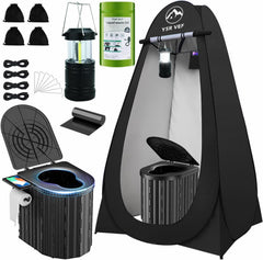YSR VEF portable toilet folded for compact storage and light carry