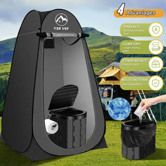 YSR VEF portable toilet shows compact design ideal for easy storage during trips.