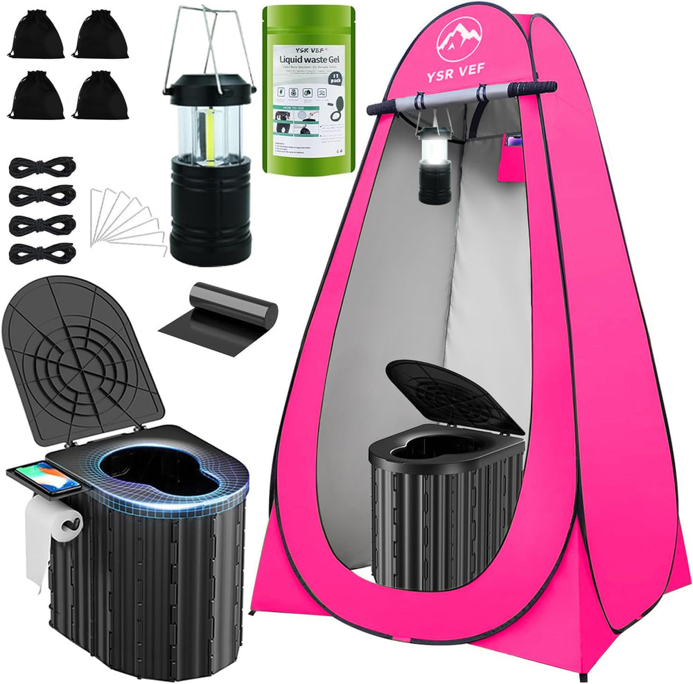 YSR VEF YEFHEIBMT-MHZP folded toilet kit for easy outdoor transport.