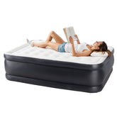 YSSOA Queen air mattress pump in action showing quick setup