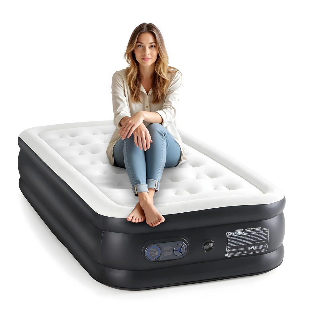 YSSOA twin camping air mattress with pump for fast, easy setup at home or on the go