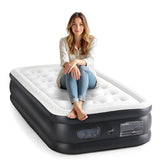 YSSOA twin camping air mattress with pump for fast, easy setup at home or on the go